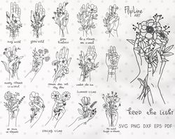 Wildflower Svg Plant lady svg Botanical SVG Floral design svg Spring svg Wedding Flower Bouquet svg files for cricut