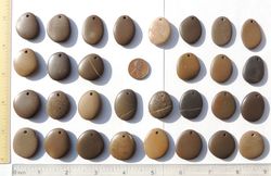 30 GENUINE top drilled sea pebbles sea rocks sea glass surf tumbled beautiful for jewelry 25-28 mm in length