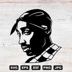 2pac 2 SVG Cutting Files, Tupac Shakur Digital Clip Art, Files for Cricut and Silhouette