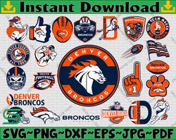 Bundle 24 Files Denver Broncos Football team Svg, Denver Broncos Svg, NFL Teams svg, NFL Svg, Png, Dxf, Eps