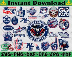 Bundle 27 Files New England Patriots Football team Svg, New England Patriots svg, NFL Teams svg, NFL Svg, Png, Dxf, Eps