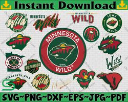 Bundle 16 Files Minnesota Wild Hockey Team Svg, Minnesota Wild svg, NHL Svg, NHL Svg, Png, Dxf, Eps, Instant Download