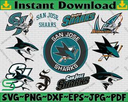 Bundle 11 Files San Jose Sharks Hockey Team Svg, dxf, png, eps, San Jose San Jose Sharks svg, NHL Svg, NHL Svg, Png