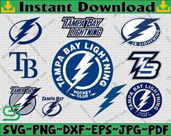 Bundle 10 Files Tampa Bay Lightning Hockey Team Svg, Tampa Bay Lightning Svg, NHL Svg, NHL Svg, Png, Dxf