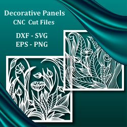 Art Deco Panels, Wall Art, Interior decor. Laser cut files for CNC cutting or engraving. Room wall screens, home design