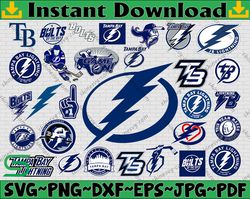 Bundle 31 Files Tampa Bay Lightning Hockey Team Svg, Tampa Bay Lightning Svg, NHL Svg, NHL Svg, Png, Dxf, Eps