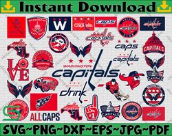 Bundle 33 Files Washington Capitals Hockey Team Svg, Washington Capitals Svg, NHL Svg, NHL Svg, Png, Dxf, Eps
