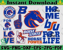 Bundle 12 Files Boise State Broncos Football Team svg, Boise State Broncos svg, NCAA Teams svg, NCAA Svg, Png, Dxf, Eps