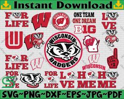 Bundle 21 Files Wisconsin Badgers Football Team svg, Wisconsin Badgers svg, N C A A Teams svg, N C A A Svg, Png