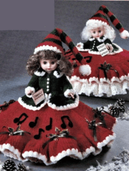 Christmas Caroler Doll Outfit - Toys Doll - PDF Vintage Crochet Pattern - Digital Instant Download