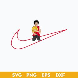 Luffy x Nike SVG, Monkey D. Luffy SVG, Monkey D. Luffy With Straw Hat SVG, One Piece SVG, Anime SVG