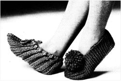 Digital | Vintage Knit | Crochet Pattern Ladys Bag Slippers/Ladys Slippers | Vintage 1960s | ENGLISH PDF TEMPLATE