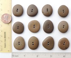 12 GENUINE double drilled sea pebbles sea rocks sea glass surf tumbled beautiful for buttons 23-26 mm in diameter