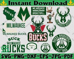 Bundle 27 Files Milwaukee Bucks Basketball Team SVG, Milwaukee Bucks svg, NBA Teams Svg, NBA Svg, Png, Dxf, Eps