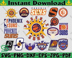Bundle 28 Files Phoenix Suns Basketball Team svg, Phoenix Suns svg, NBA Teams Svg, NBA Svg, Png, Dxf, Eps