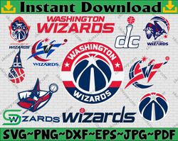 Bundle 11 Files Washington Wizards Basketball Team svg,  Washington Wizards svg, NBA Teams Svg, NBA Svg, Png, Dxf, Eps