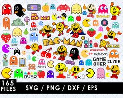 Pacman Svg Files, Pacman Png Images, Pacman Clipart Bundle, SVG Cut Files for Cricut and Silhouette
