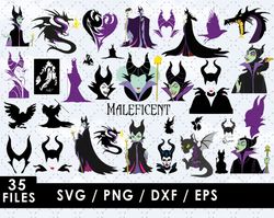 Maleficent Svg Files, Maleficent Png Images, Maleficent Clipart Bundle, SVG Cut Files for Cricut and Silhouette