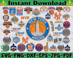 Bundle 42 Files New York Knicks National Basketball Team svg, New York Knicks National svg, NBA Teams Svg, NBA Svg, Png