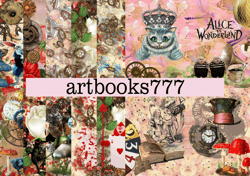 Alice in Wonderland-10, scrapbooking, digital paper, journal, steampunk