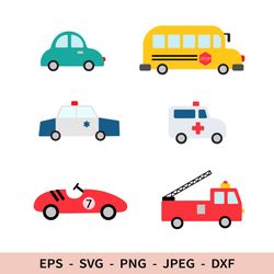 School Bus Svg Fire Truck File for Cricut Boy Kids Sublimation Police Dxf Racing car Png