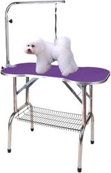 Heavy Duty Stainless Steel Pet Grooming Table Foldable Adjustable With Mesh Tray