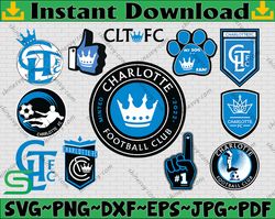 Bundle 12 Styles MLS Charlotte FC Soccer Team svg, Charlotte FC svg, MLS Teams svg, MLS Svg, Png, Dxf, Eps