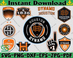 Bundle 12 Styles MLS Houston Dynamo Soccer Team svg, Houston Dynamo svg, MLS Teams svg, MLS Svg, Png, Dxf, Eps