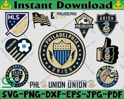 Bundle 12 Styles MLS Philadelphia Union Soccer Team svg, Philadelphia Union svg, MLS Teams svg, MLS Svg, Png, Dxf, Eps