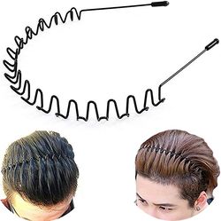 Unisex Wavy Headband Metal Hair Hoop Multi-style Wave Spring Headband Wavy Comb Hair Band Accessories for Men and Women