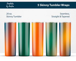 Orange Green Ombre Tumbler Wrap Bundle