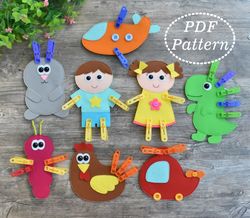 Clothespin Game for kids PDF Pattern, Educational Game for toddlers