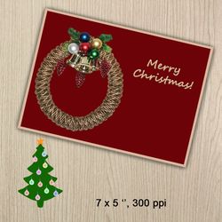 Digital Christmas holiday card, colorful card, card for gift