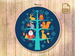 Christmas Animals Cross Stitch Pattern