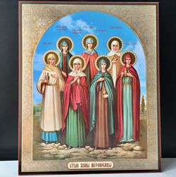 The Holy Myrrhbearing Women Icon | Large XLG silver and gold foiled icon | Size: 15.7" x 13"