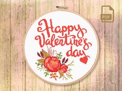Happy Valentines Day Cross Stitch Pattern
