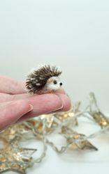 Tiny needle felted hedgehog