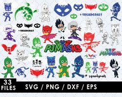 PJ Masks Svg Files, PJ Masks Png Images, PJ Masks Clipart Bundle, SVG Cut Files for Cricut and Silhouette
