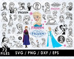 Frozen Svg Files, Frozen Png Images, Frozen Layered, Clipart Bundle for Cricut and Silhouette.