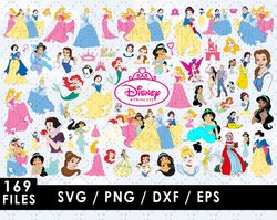 Disney Princess Svg Files, Disney Princess Png Images, Princess Layered, Clipart Bundle for Cricut and Silhouette.