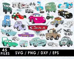 Disney Cars Svg Files, Disney Cars Png Images, Cars Layered, Clipart Bundle, SVG Cut Files for Cricut and Silhouette.