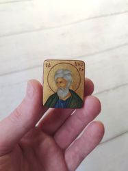 Andrew the Apostle | Saint Andrew | Hand painted icon | Orthodox icon | Travel size icon | Catholic icon | Holy icon