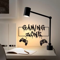 Gaming Zone Sticker, Video Game, Computer Game, Game Play, Gamer Wall Sticker Vinyl Decal Mural Art Decor