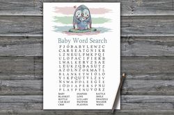 penguin baby shower word search game card,winter animals baby shower games printable,fun baby shower activity--384
