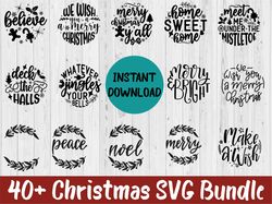 Hand lettered svg christmas bundle, Christmas ornament svg bundle, Funny Christmas SVG, svg for cricut png, cut file