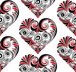 Decorative heart made of floral folk ornaments