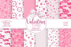 Download Seamless Patterns. Valentine's Day. Digital Paper Pack. Love. JPG. Digital Download. OliArtStudioShop