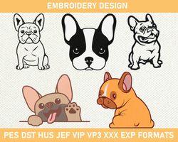 Bulldog Embroidery Design, French Bulldog Embroidery Design, Bulldog Head Embroidery Design 3 size