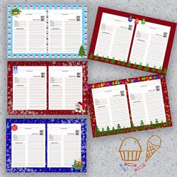 Digital Christmas kitchen  recipe card template