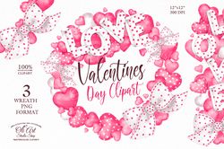 Valentine's Day Clip Art. Wreath. Png File, Hand Drawn graphics. Digital Download. OliArtStudioShop